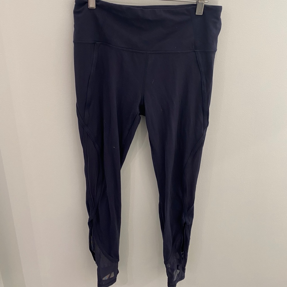Athleta navy full length blue leggings Medium